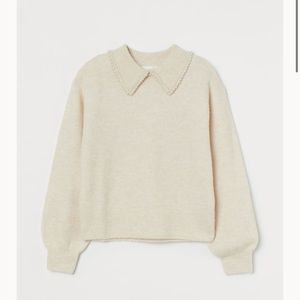 H&M Beaded Collar Sweater